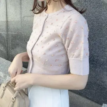 SNIDEL 플라워 라이크 시어 가디건