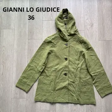 GIANNI LO GIUDICE 후드 부착 올리브 그린 자켓 36