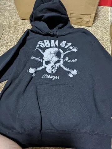 SUM 41 스컬 디자인 후드티 블랙