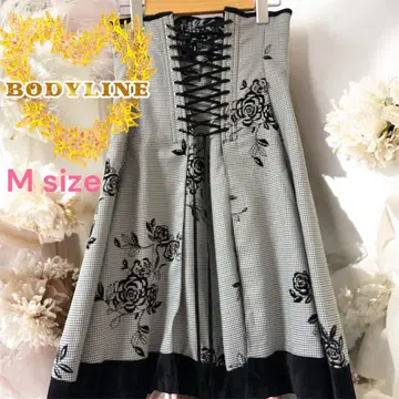바디라인 코르셋 꽃무늬 스커트 M 사이즈