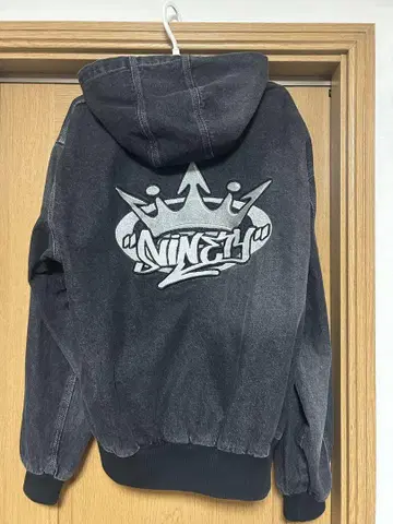 9090 킹 로고 빈티지 데님 후드 집업