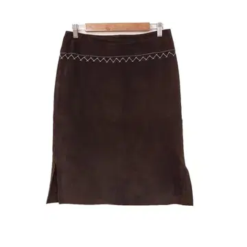 새상품급 BCBG MAXAZRIA 다크 브라운 스웨이드 스커트 4