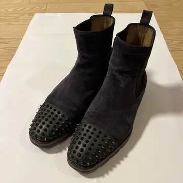 Louboutin 스웨이드 사이드 고어 부츠