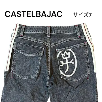 CASTELBAJAC SPORT 블랙 데님 가문 문양/라인/플레어 스타일
