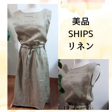 새상품급 SHIPS 린넨 슬리브리스 원피스