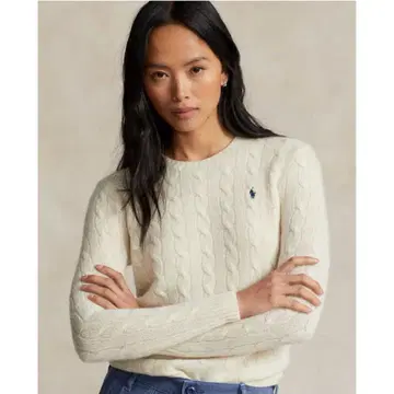 Polo Ralph Lauren 아이보리 케이블 니트 M