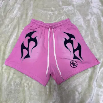 Hellstar PINK FLAME shorts 헬스타 하프 팬츠