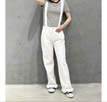 gap 살로펫 오버롤 화이트 데님