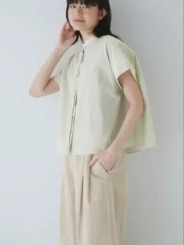 휴먼 우먼 HUMAN WOMAN 코드 스트라이프 셔츠 블라우스