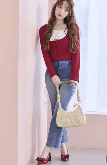 Nice claup 레이스업 데님 팬츠