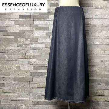 에스트네이션 ESSENCEOFLUXURY 맥시 길이 데님 스커트