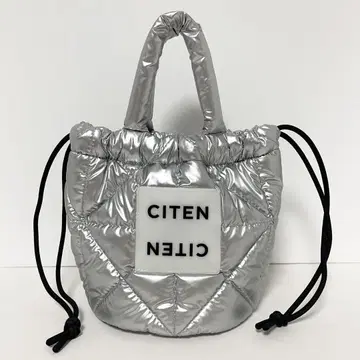 CITEN 시텐 복조리 퀼팅 미니 핸드백 실버 새상품급