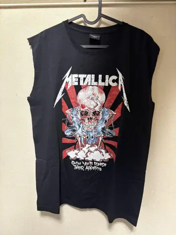 METALLICA 슬리브리스 티셔츠 L 사이즈 블랙