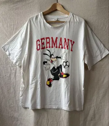 90s 구피 티셔츠 독일 축구 2XL 화이트
