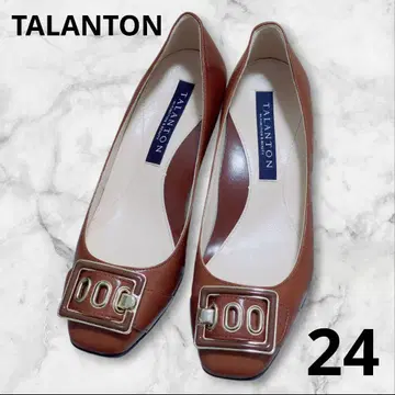 TALANTON 탈란톤 펌프스 버클 벨트 스퀘어토 브라운