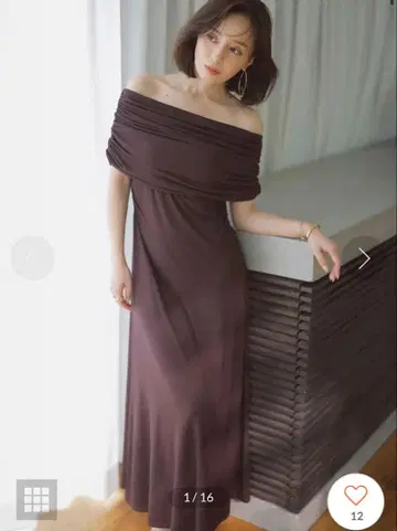 anuans 아누아스 오프숄더 개더 원피스