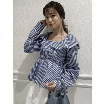 dazzlin 2way 프릴 페플럼 블라우스