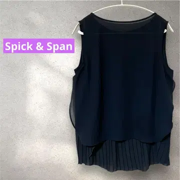 Spick&Span/스픽 앤 스팬/슬리브리스/플리츠/네이비