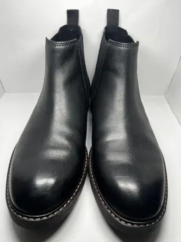 클락스 블랙 가죽 사이드 고어 부츠 26.5cm