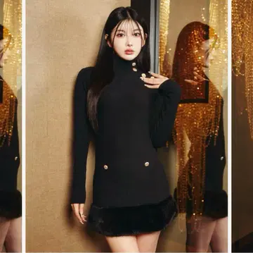 헴 퍼 니트 미니 원피스 Darich