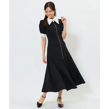 AND COUTURE (앙데팡당) 더블 컬러 지퍼 원피스