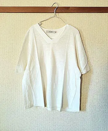 KLOKE 린넨 V넥 반팔 얇은 소재 니트 썸머 니트 티셔츠