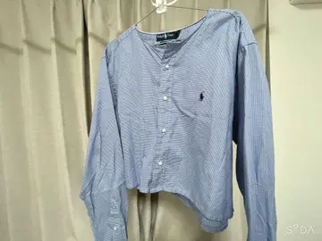 flower used 랄프 로렌 셔츠  짧은 기장 리메이크