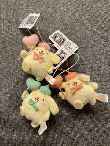 폼폼푸딩 컬러풀 벌룬 마스코트 핑크 오렌지 그린 3개
