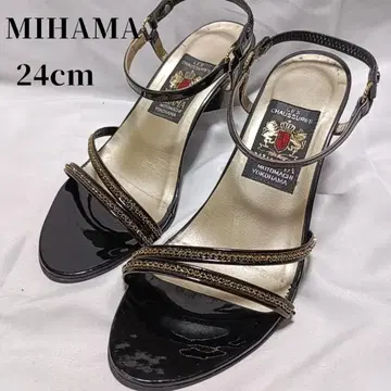 MIHAMA 미하마 스트랩 샌들 블랙 24cm
