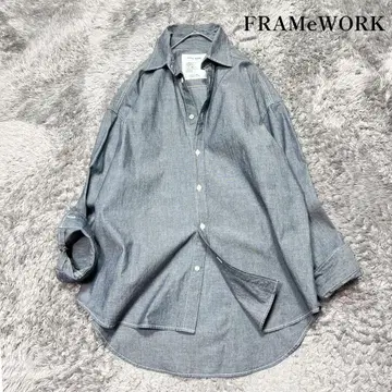 프레임워크 데님 오버 사이즈 샴브레이 셔츠 프리 미사용급