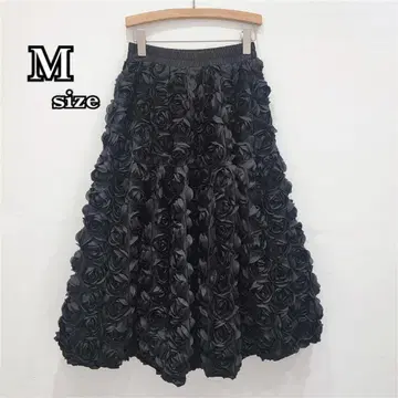롱 스커트 플라워 모티브 블랙 플레어 파티 포멀 관혼상제