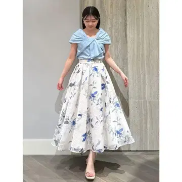 셀포드] 컷 자카드 프린트 턱 스커트