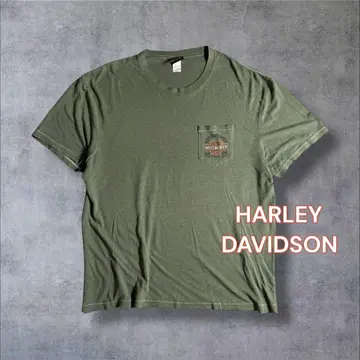 할리데이비슨 양면 프린트 T 올리브 R.K. Stratman 제작