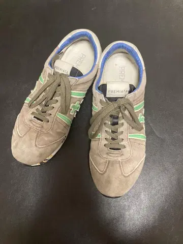 PREMIATA 스웨이드 스니커즈 그레이/그린