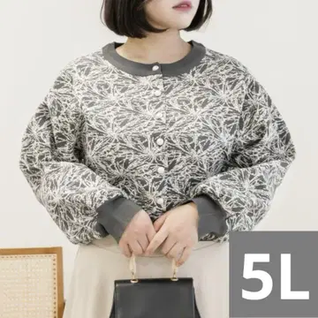 CLETTE 쿠레트 꽃무늬 스펀지 니트 가디건 그레이 5L