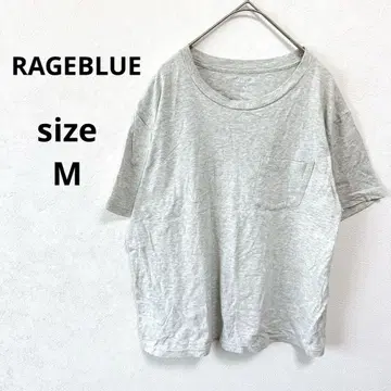 레이지블루 티셔츠 반팔 남성용 상의 코튼 가슴 포켓 M 무지