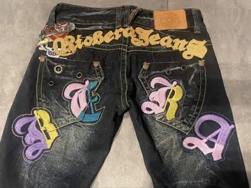 RIOBERAJeans 컬러풀 자수 플레어 팬츠