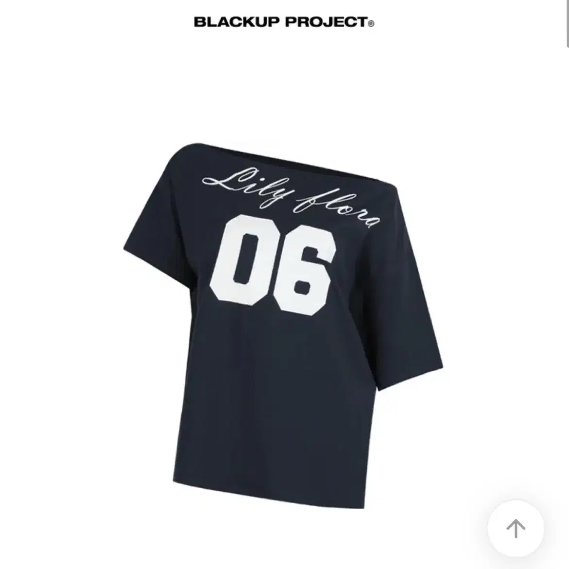 BlackUp Boat Neck Printed Short Sleeve T-shirt #반팔티