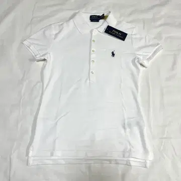 Polo Ralph Lauren 슬림 핏 피케 셔츠 반팔 화이트
