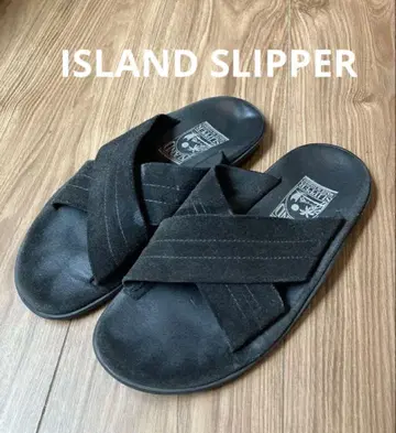 ISLAND SLIPPER 스웨이드 샌들 블랙 25cm