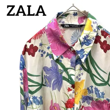 자라 ZARA 플라워 프린트 긴팔 셔츠 XS 사이즈 꽃무늬 올 패턴