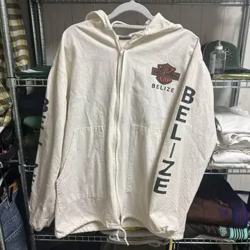 할리데이비슨 화이트 후드티 BELIZE 얇은 소재