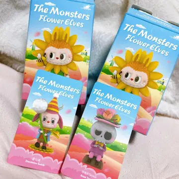 LABUBU THE MONSTERS 꽃 요정 시리즈 러브부 해골 면털