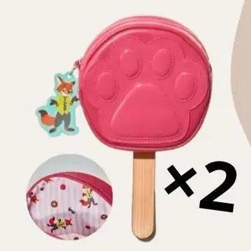 2개 세트 시마무라 치하루 콜라보 즈토피아 닉 아이스형 파우치