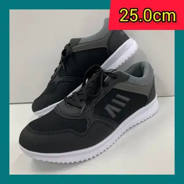25.0cm/ 새상품 / 남성용 스니커즈 / 경량/캐주얼/블랙/검정