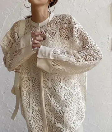 노카라 레이스 셔츠