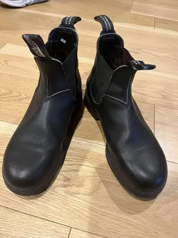 블런드스톤 블랙 가죽 사이드 고어 부츠