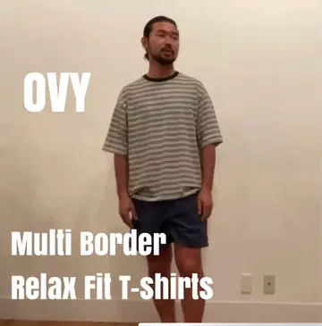 OVY 멀티 보더 티셔츠 그린 M 사이즈