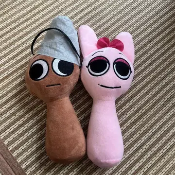 봉제 인형 세트 큰 눈 모자 리본 포함