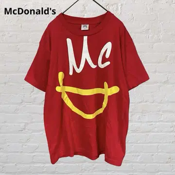 McDonald's 맥 M 스마일 티셔츠 컷소 빨간색 레드 S 구제 의류